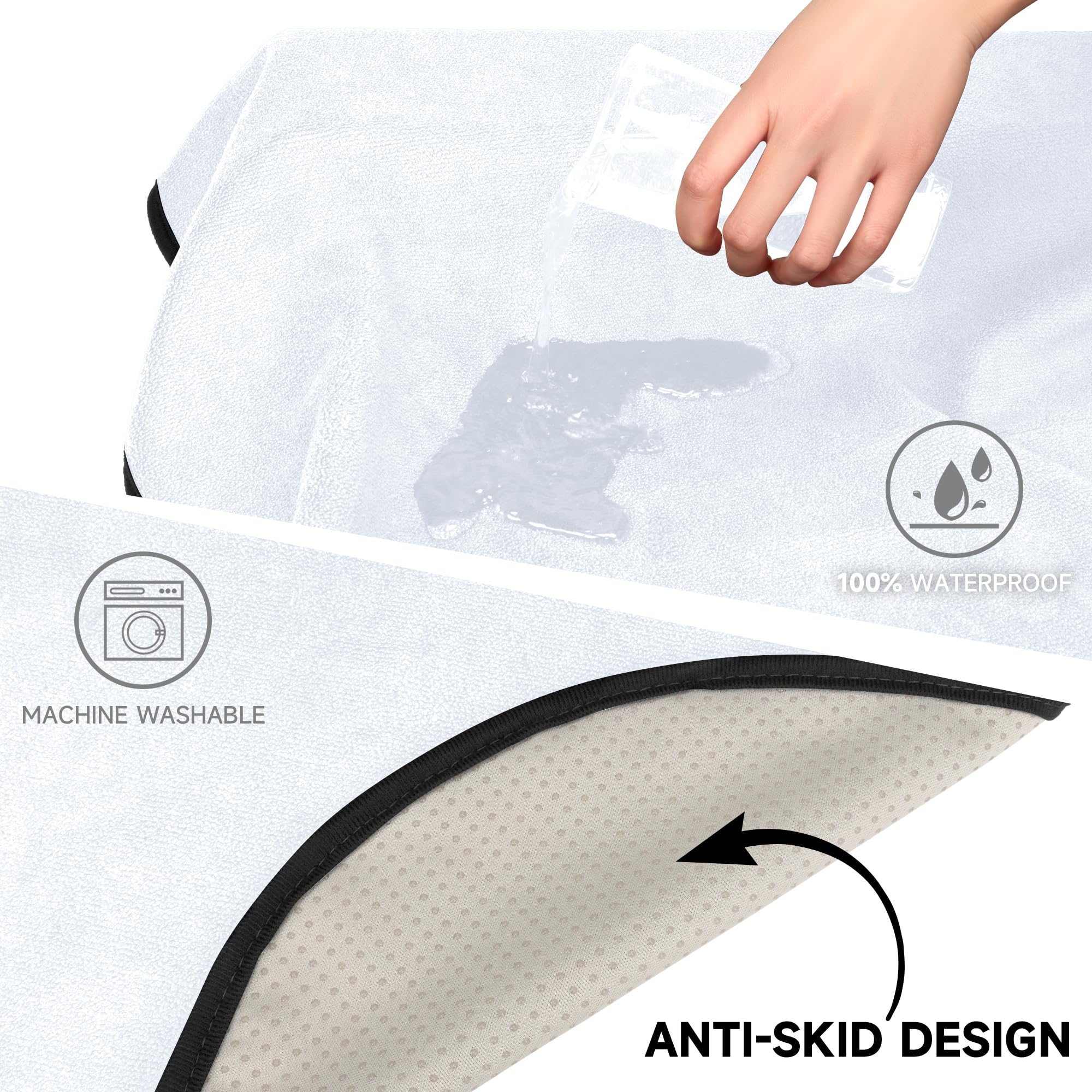 AOTOTON Waterproof Stain Resistant Towel Car Seat Cover,Universal Non-Slip For Car, Truck, SUV, Van Seat For Gym Workout,Swimming,Beach And Workout Outdoor , Machine Washable (2pcs Pure White