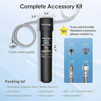 Waterdrop 15UA Under Sink Water Filter System, Reduces Lead