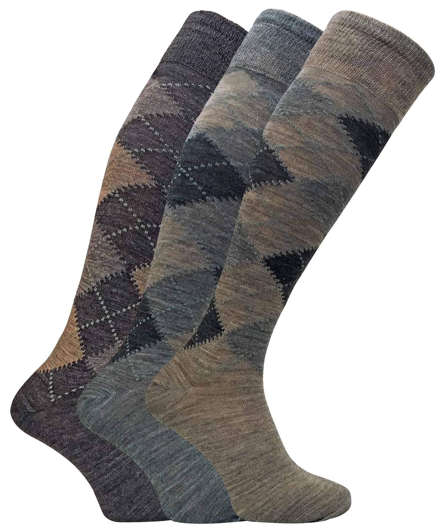 Sock Snob Men's Knee High Socks - Lambs Wool Blend - Brown - Size 6-11