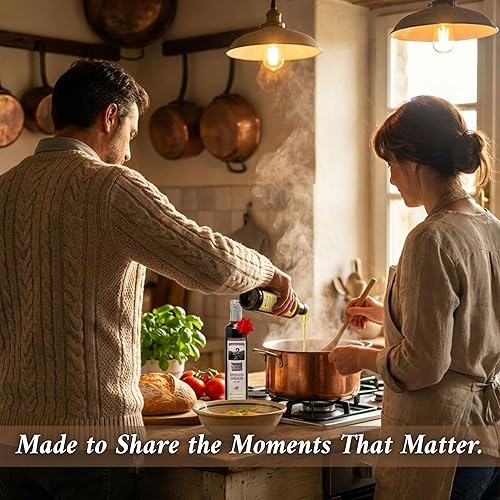 Miniatura 6 de Papa Vince Juego de aceite de oliva virgen extra y balsámico - AOVE Primero prensado en frío diciembre 2023/24, vinagre balsámico envejecido 8 años