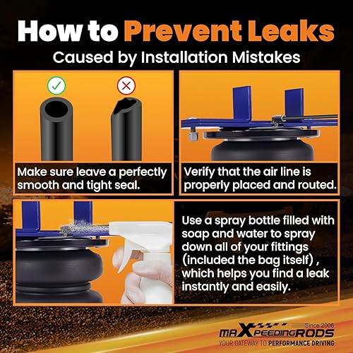 Miniatura 9 de maXpeedingrods Kit de bolsas de suspensión neumática trasera de 7500 libras para Dodge Ram 2500 4WD 2003-2013 Ram 3500 4WD 2003-2018 Kit de bolsas