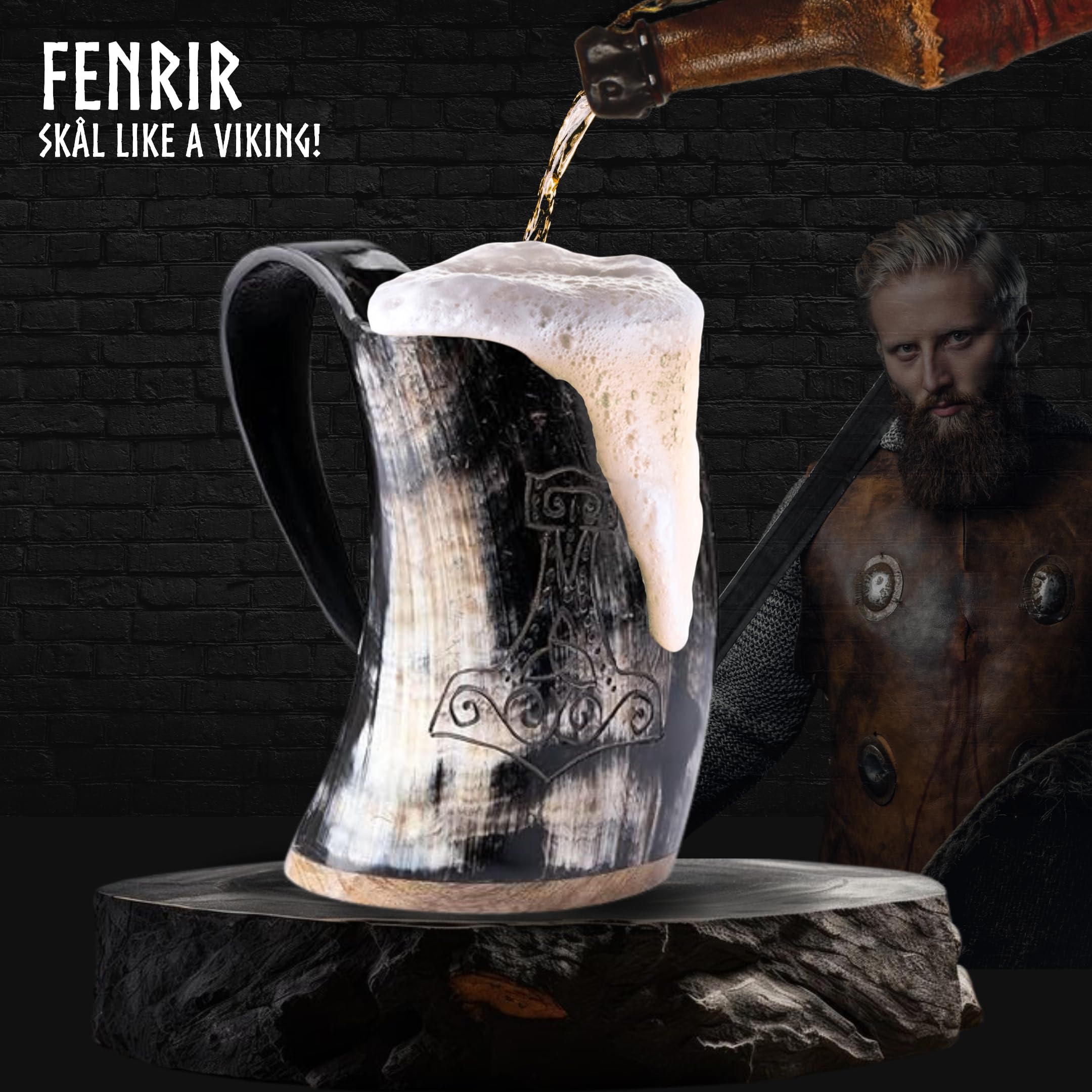 Medieval Handcrafted Viking Drinking Horn Mug Beer Glasses Authentic Mead Horn Cup/Stein Shot - View #8