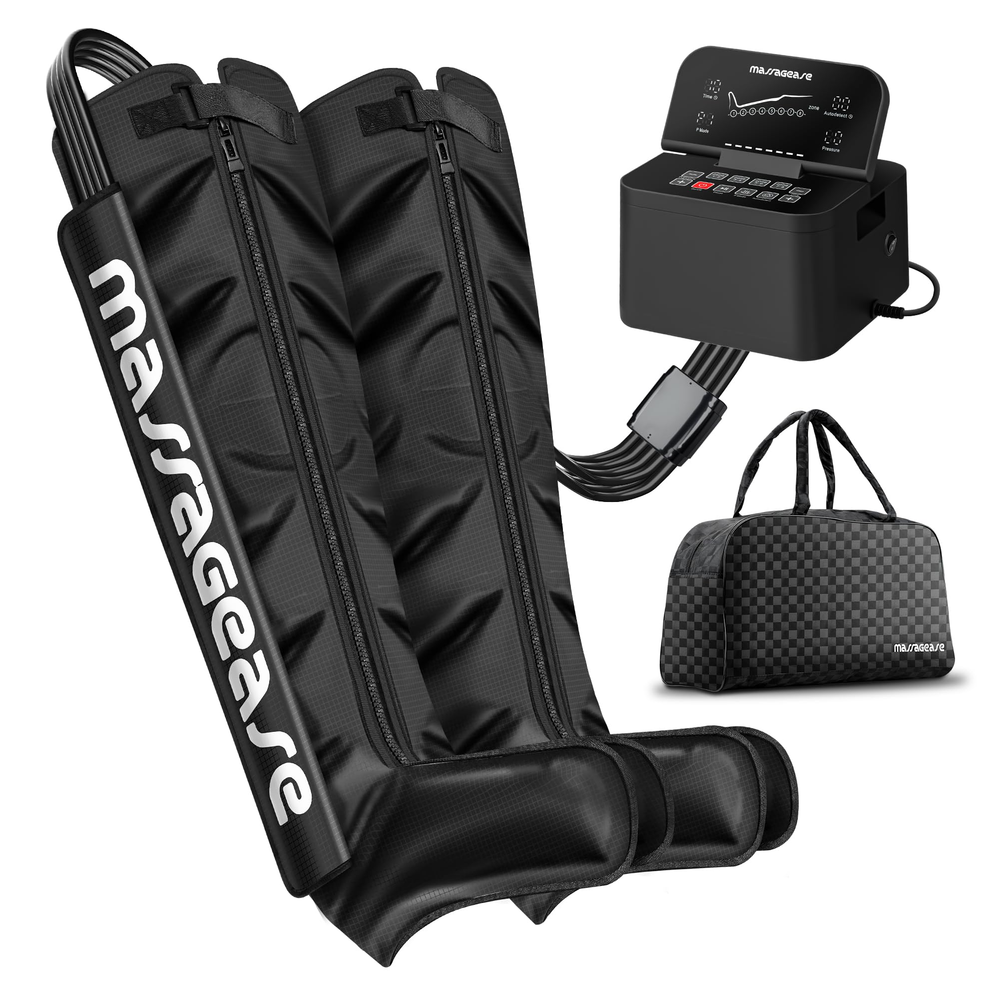 Photo 1 of massagease Professional Air Compression Leg Massager with Auto-Detect Pressure, 8 Modes & Customizable Timer, Leg Recovery System for Circulation & Muscle Relief for Athletes, Runners