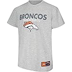Ultra Game NFL Official Youth Super Soft Game Day T-Shirt, Denver Broncos, Heather Gray, 10-12