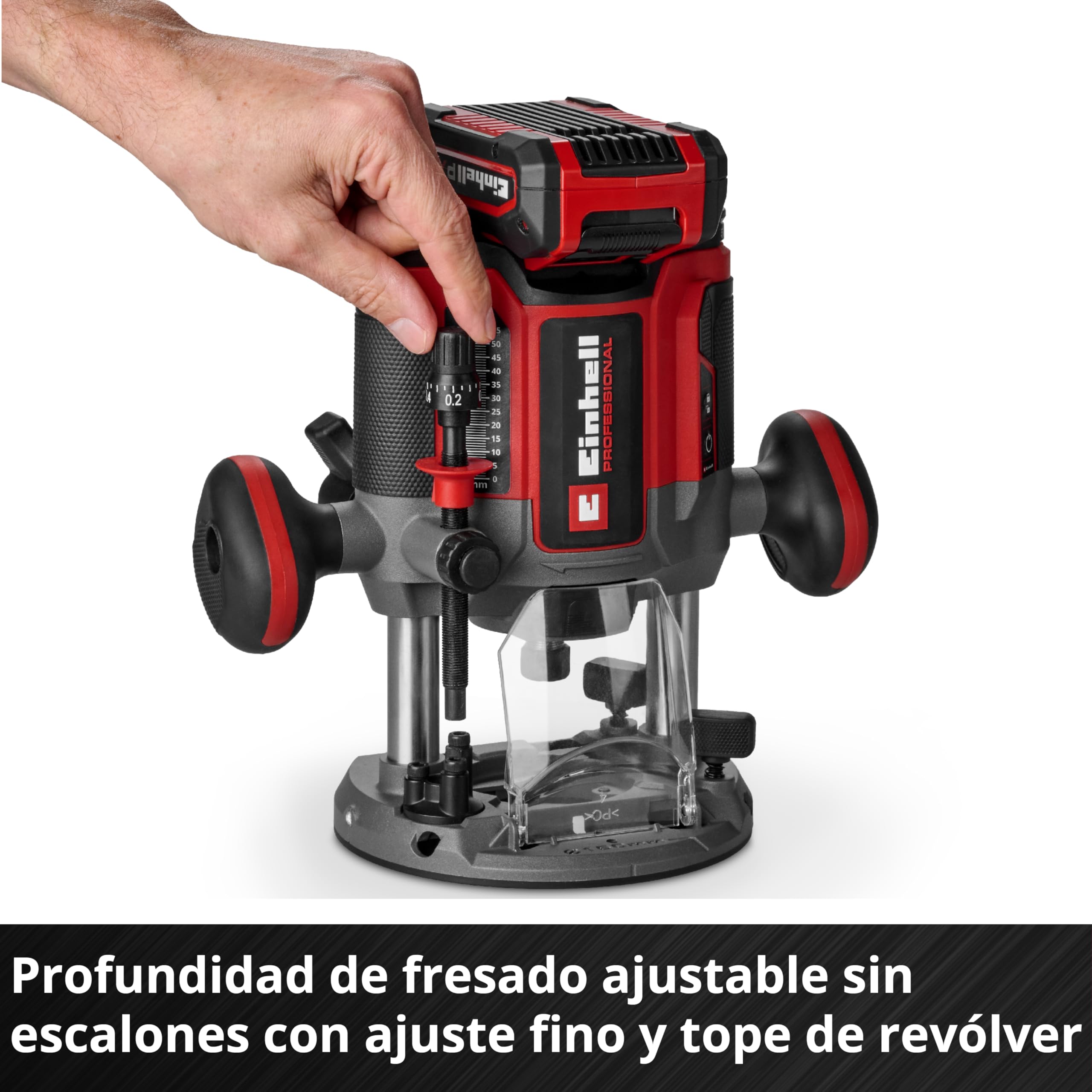 Einhell Professional fresadora superior con batería TP-RO 18/55 Li BL-Solo Power X-Change (18 V, altura de carrera 55 mm, motor Brushless, incl. tope paralelo, herramienta, sin batería ni cargador)