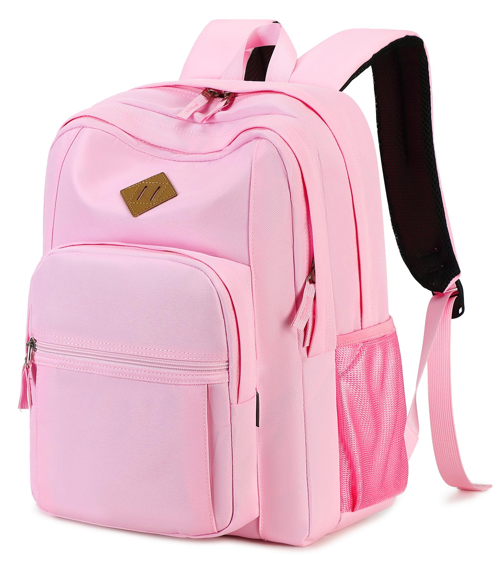 abshoo Girls Solid Color Backpack For College Women Water Resistant School Bag (Light Pink)