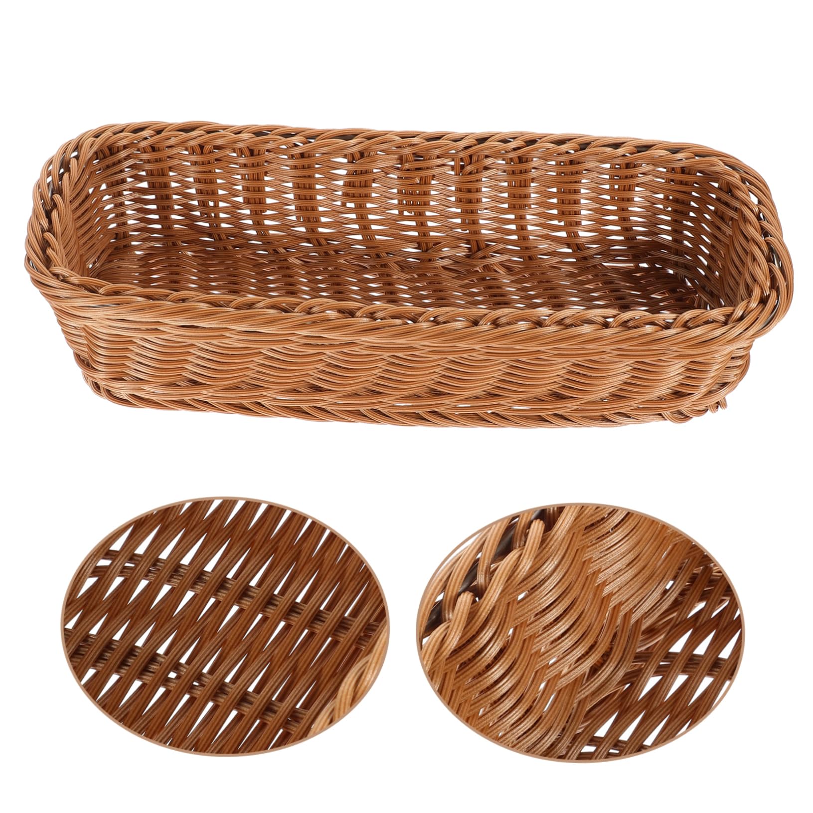 Cabilock 5 Uds Organizador De Cubiertos Cesta Cestas De Almacenamiento Soporte Para Alimentos Cesta De Cocina Cesta De Mimbre De Imitación Tejida Cesta De Aperitivos De Ratán De Imitación