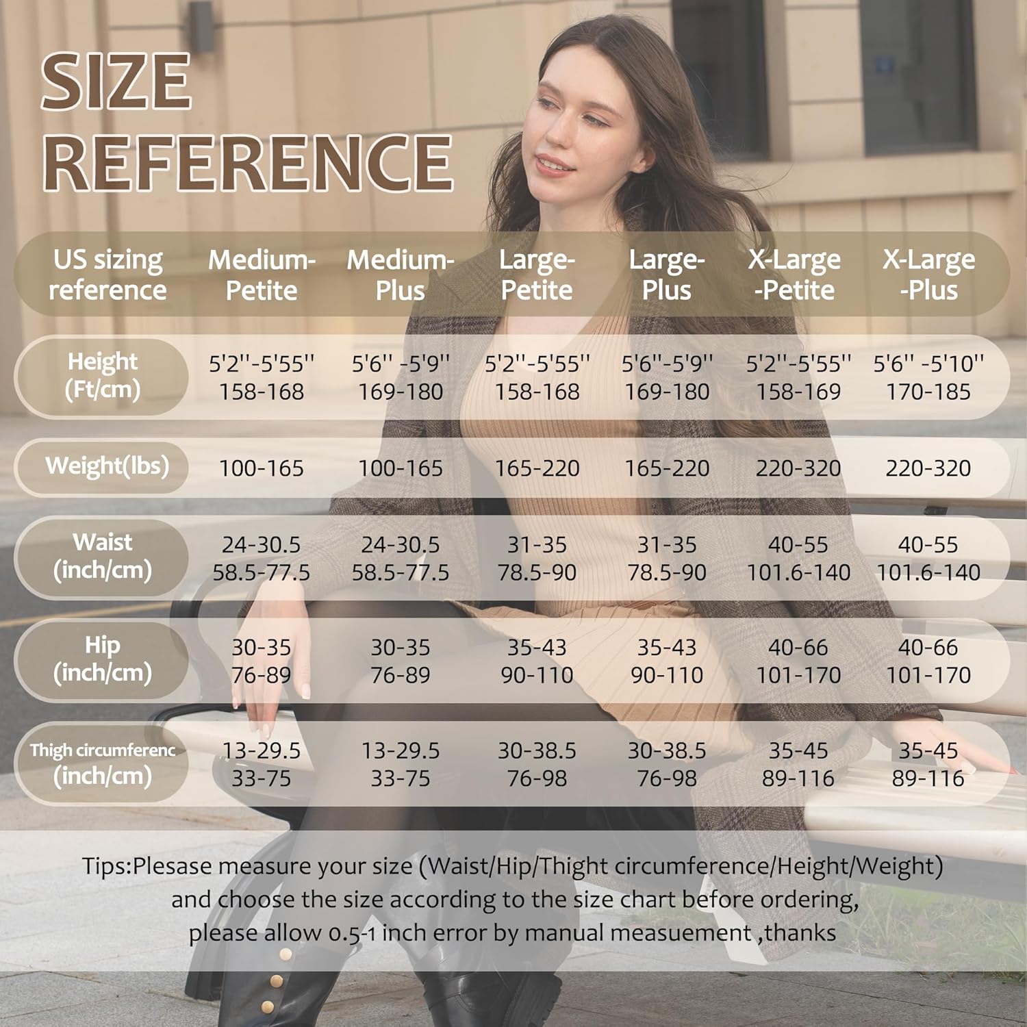 Black Fleece Lined Tights Women,Fake Translucent Warm Footless Leggings Fleece Lined Thermal Tights for Women in Winter.(Black-MM) - Image 5