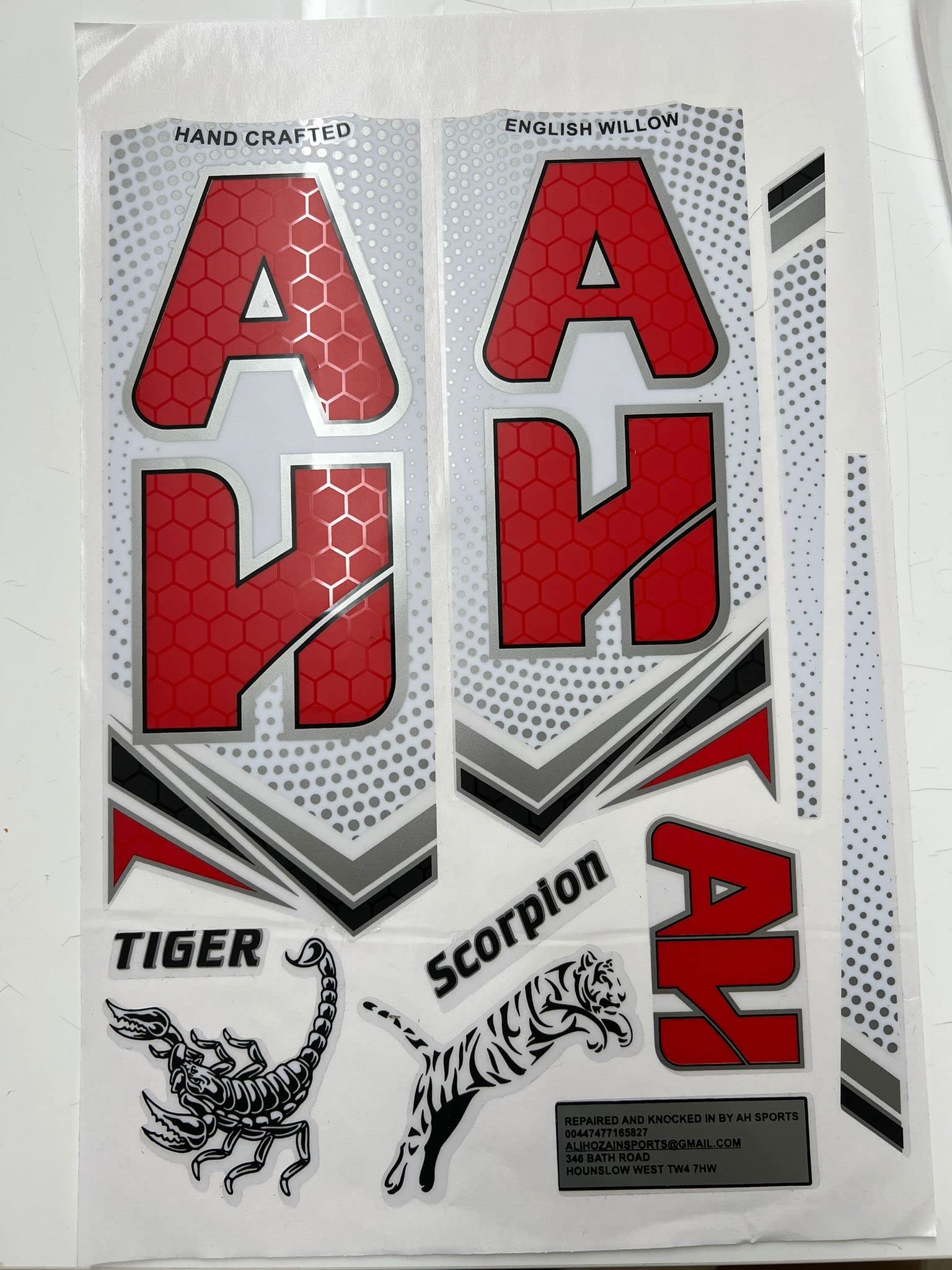 Cricket bat stickers AH (Black)