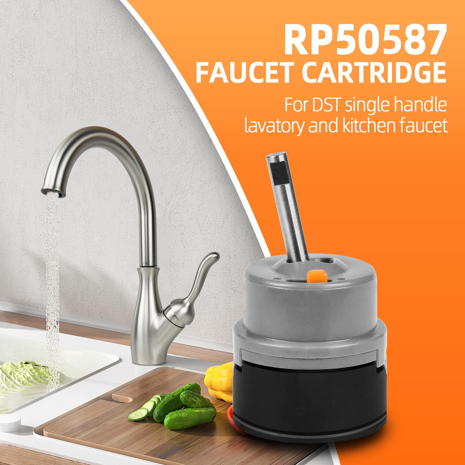 RP50587 Cartridge Replacement For Delta DST Single Handle Kitchen & Bathroom Faucets - Includes RP51503 Nut & Wrench
