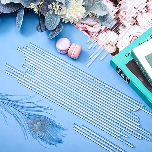 Miniatura 4 de 60 varillas acrílicas de 12 pulgadas para manualidades de bricolaje de 0.25 pulgadas de diámetro, varillas redondas de acrílico transparente para