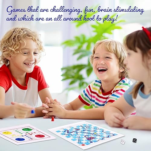 Miniatura 5 de IQ Toys El juego de juegos de mesa de viaje incluye juego de ajedrez serpientes y letras Backgammon Ludo y Tic Tac Toe 5 mini juegos de viaje con