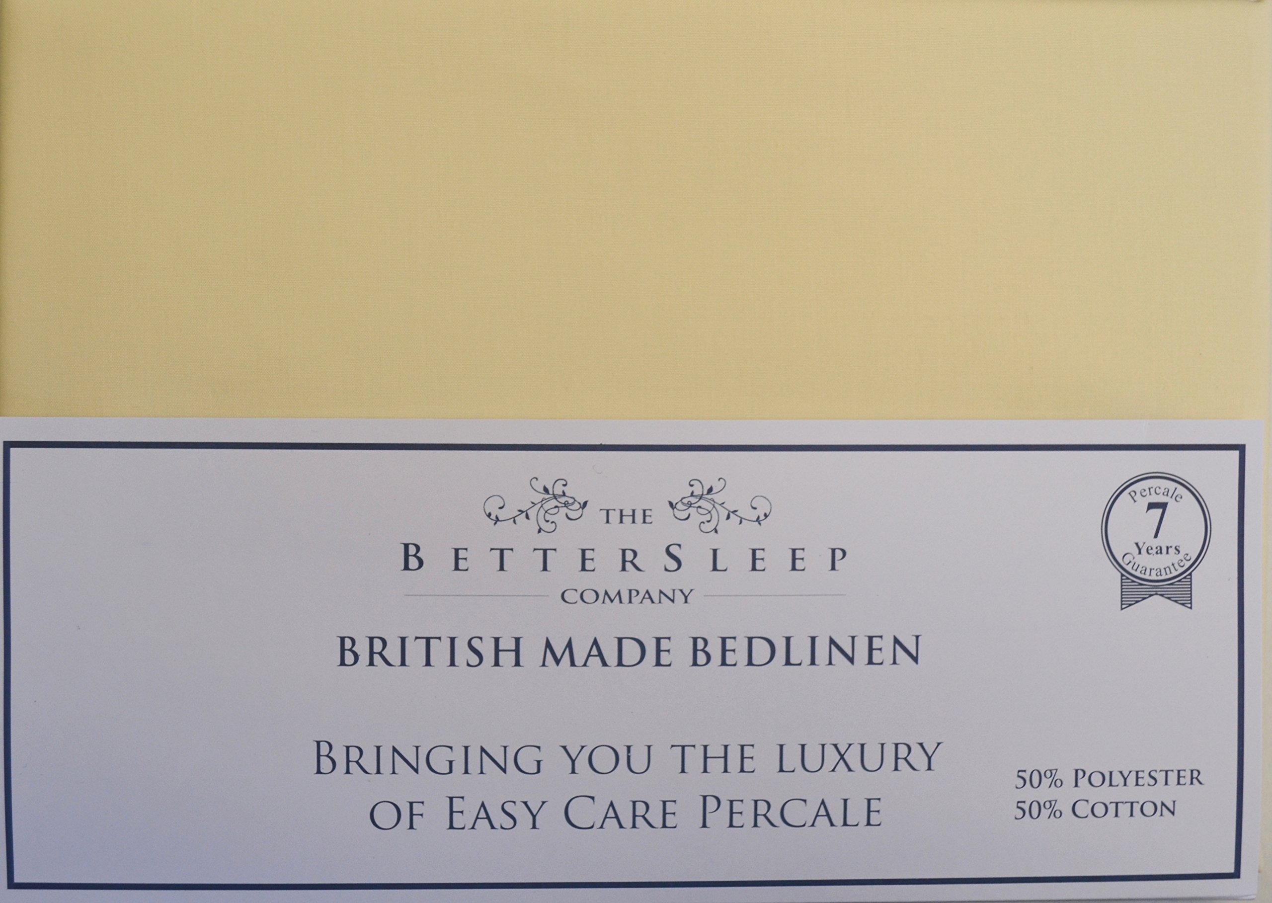 The Bettersleep Company Cream Superior 200Tc Percale Cotton Blend Fitted Sheet 2'6"X6'6" (76Cm X 200Cm) For Electric Bed And Extra Long Mattress (Cream)