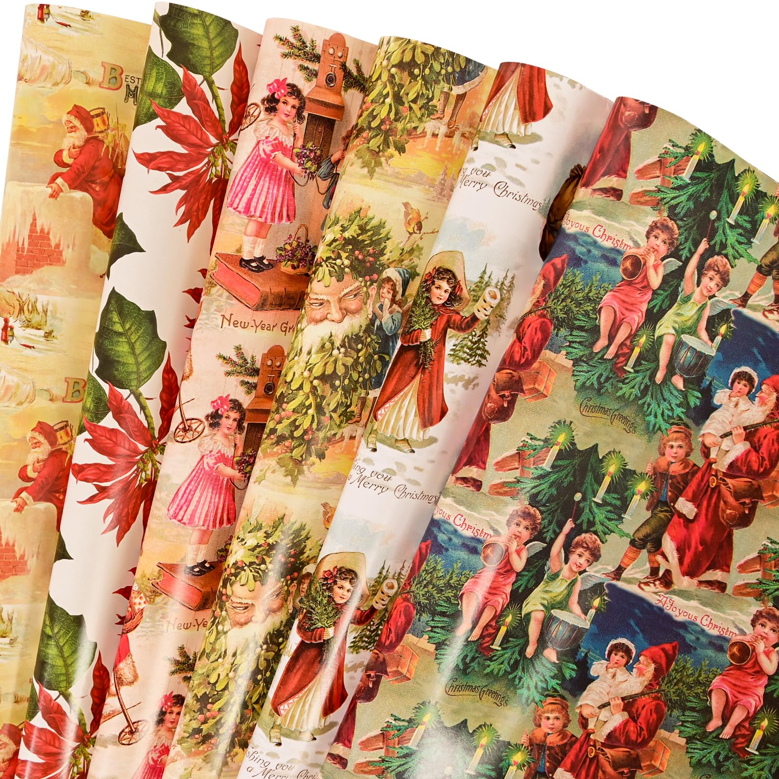 Vintage Christmas Wrapping Paper - 6 Retro Designs For Holiday Gift Wrapping