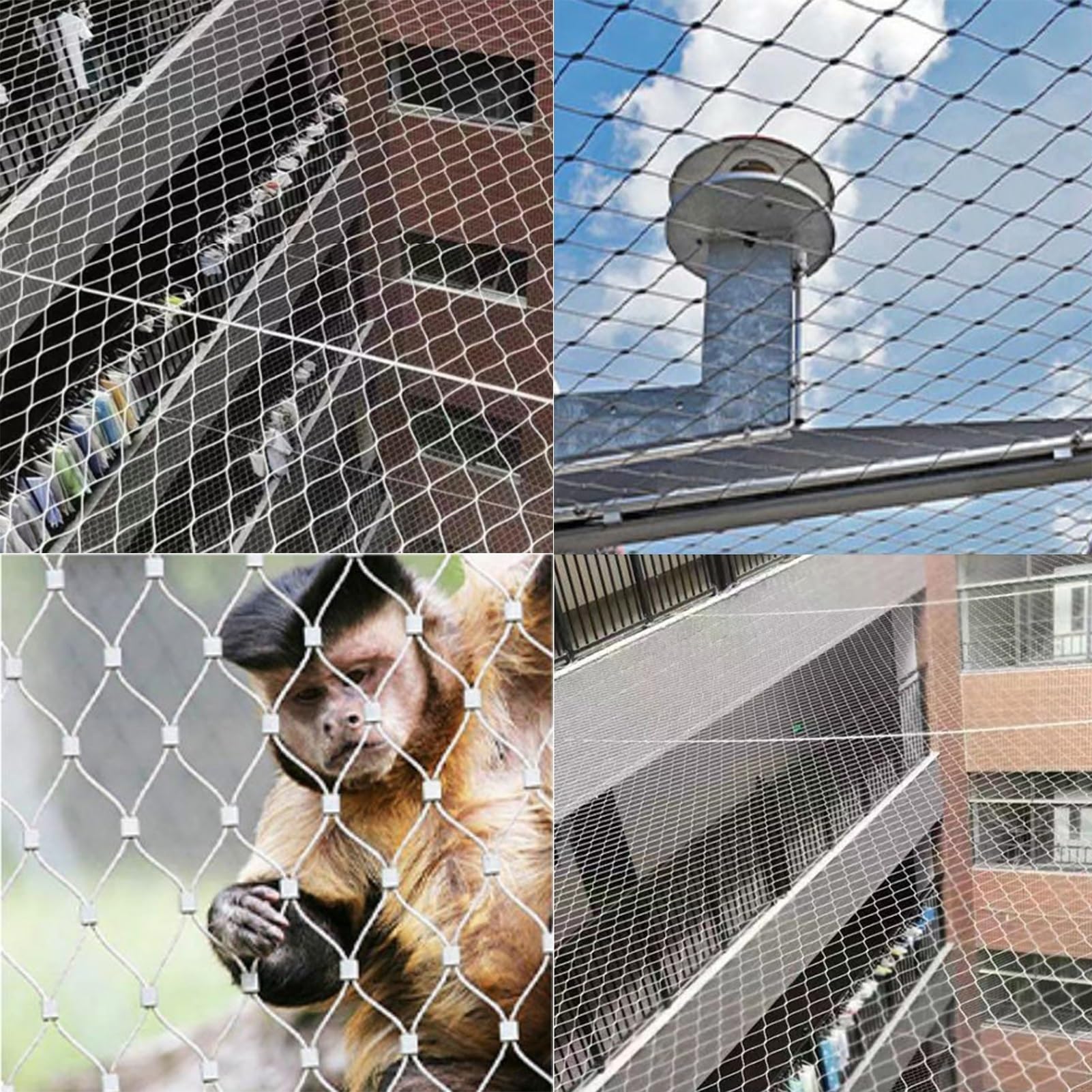 Alambre Espino Galvanizado Red de cuerda de acero inoxidable, malla de protección de barrera de animales trepadores de plantas, límite de escalera de valla de decoración de jardín de campo, fácil de