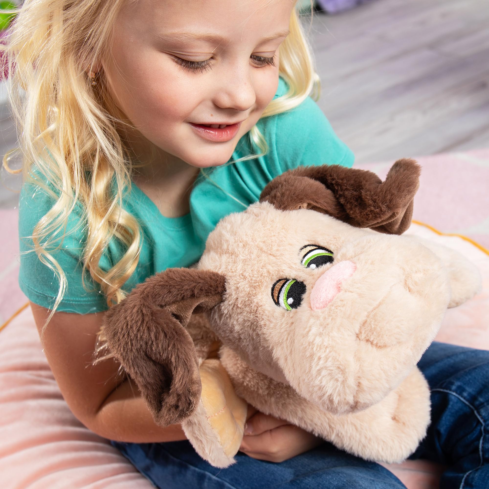 Basic Fun Pound Puppies Weighted Snuggles Plush - Tan with Brown Ears - Soft Huggable Comfort Toy with Classic Style - For Ages 3+ - Image 4