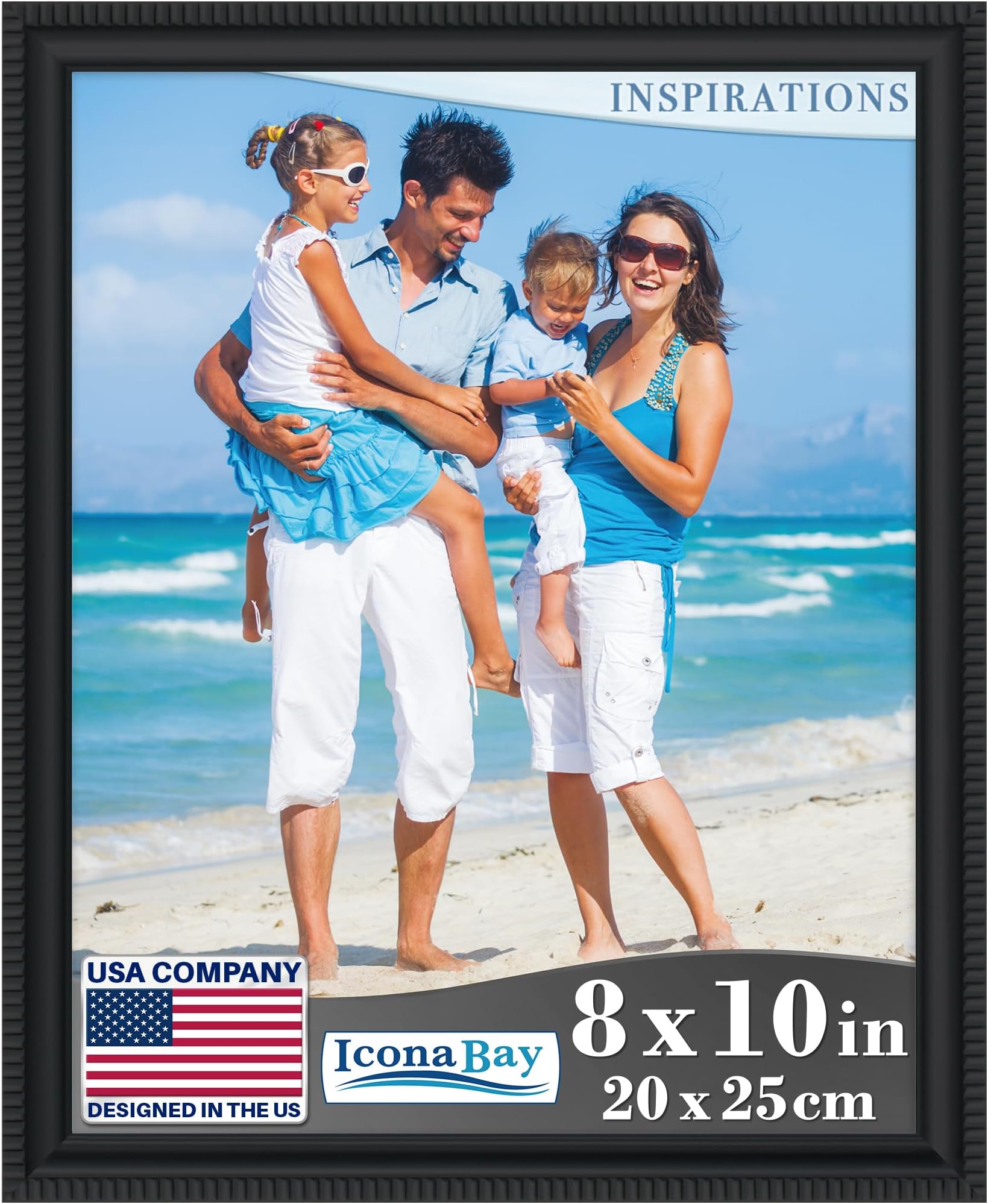 Icona Bay 8x10 Picture Frames (1 Pack, Black) Picture Frame Set, Wall Mount or Table Top, Inspirations Collection