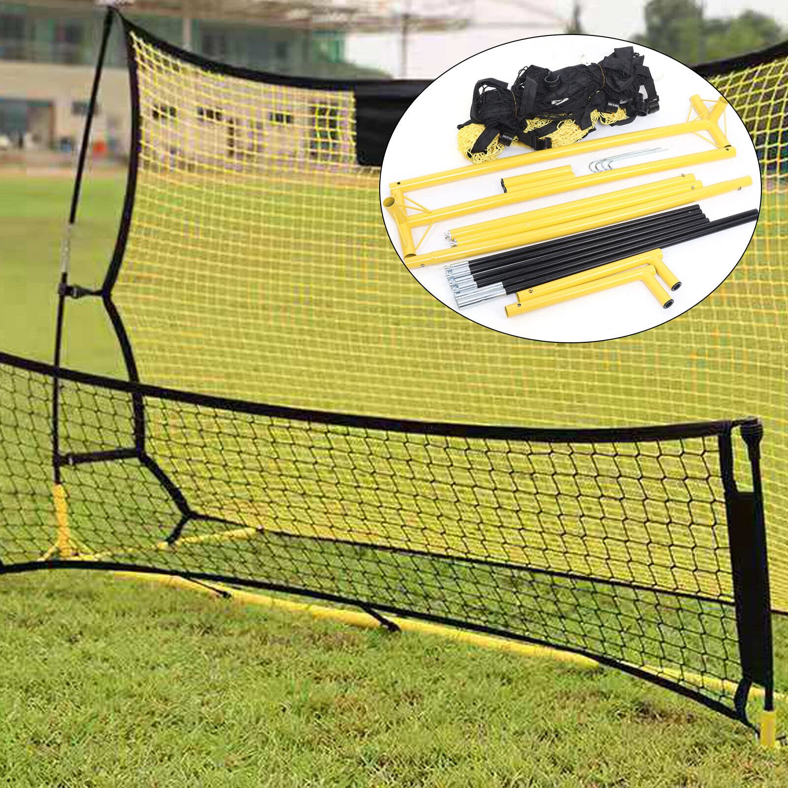 Red de rebote de fútbol, ayuda de entrenamiento de fútbol al aire libre, niños y adultos, disparador plegable, equipo de tiro de portería de rebote, ayuda de entrenamiento de pase de voleibol, gran