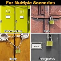 Vista 6 de Candado de combinación resistente de 2 o 4 unidades, candado de combinación de 4 dígitos resistente a la intemperie con grillete largo/corto