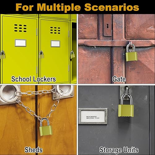 Miniatura 6 de Candado de combinación resistente de 2 o 4 unidades, candado de combinación de 4 dígitos resistente a la intemperie con grillete largocorto,