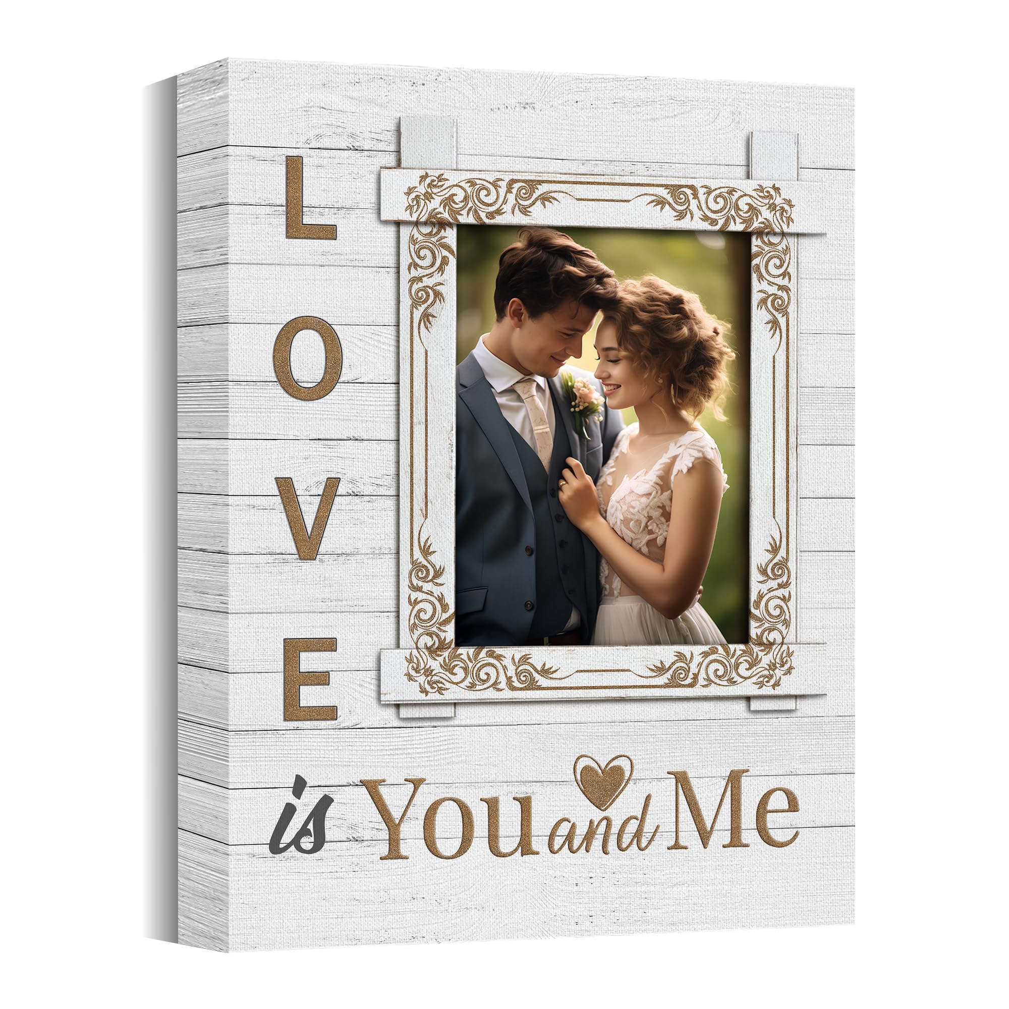 SIGNFORD Custom Canvas Prints with Your Marriage Photos, Personalized Canvas Pictures Wall Art Framed Digitally Printed - 16" x 24"