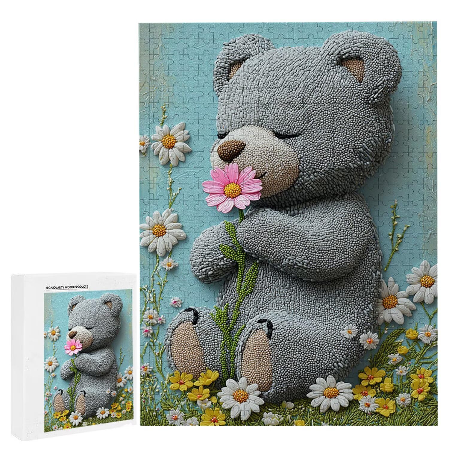 Puzzle 2000 elementów, puzzle dla dorosłych, wyzwanie puzzle, puzzle dla całej rodziny, napis na plecach, prezenty dla mężczyzn kobiet, motyw: (słodki miś) z-509