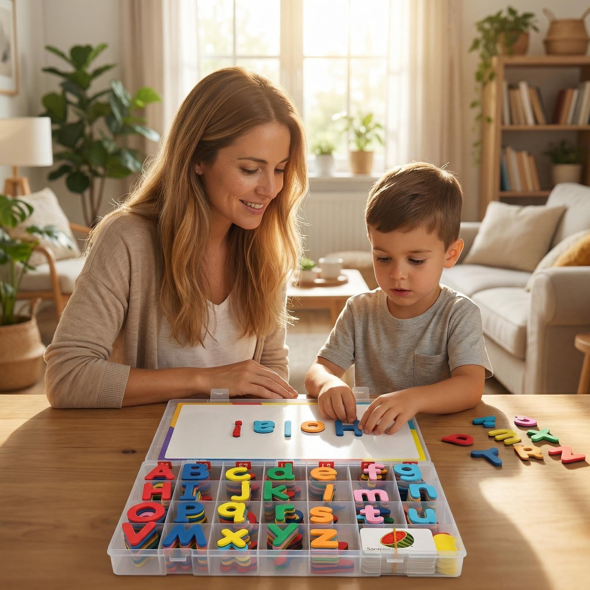 Letras magneticas niños 224 Piezas Letras ， Materiales de Aprendizaje del Alfabeto Español, Abecedario Magnético de Espuma, Juguete Educativo, Letras de Colores para Formar Palabras y Aprender a Leer