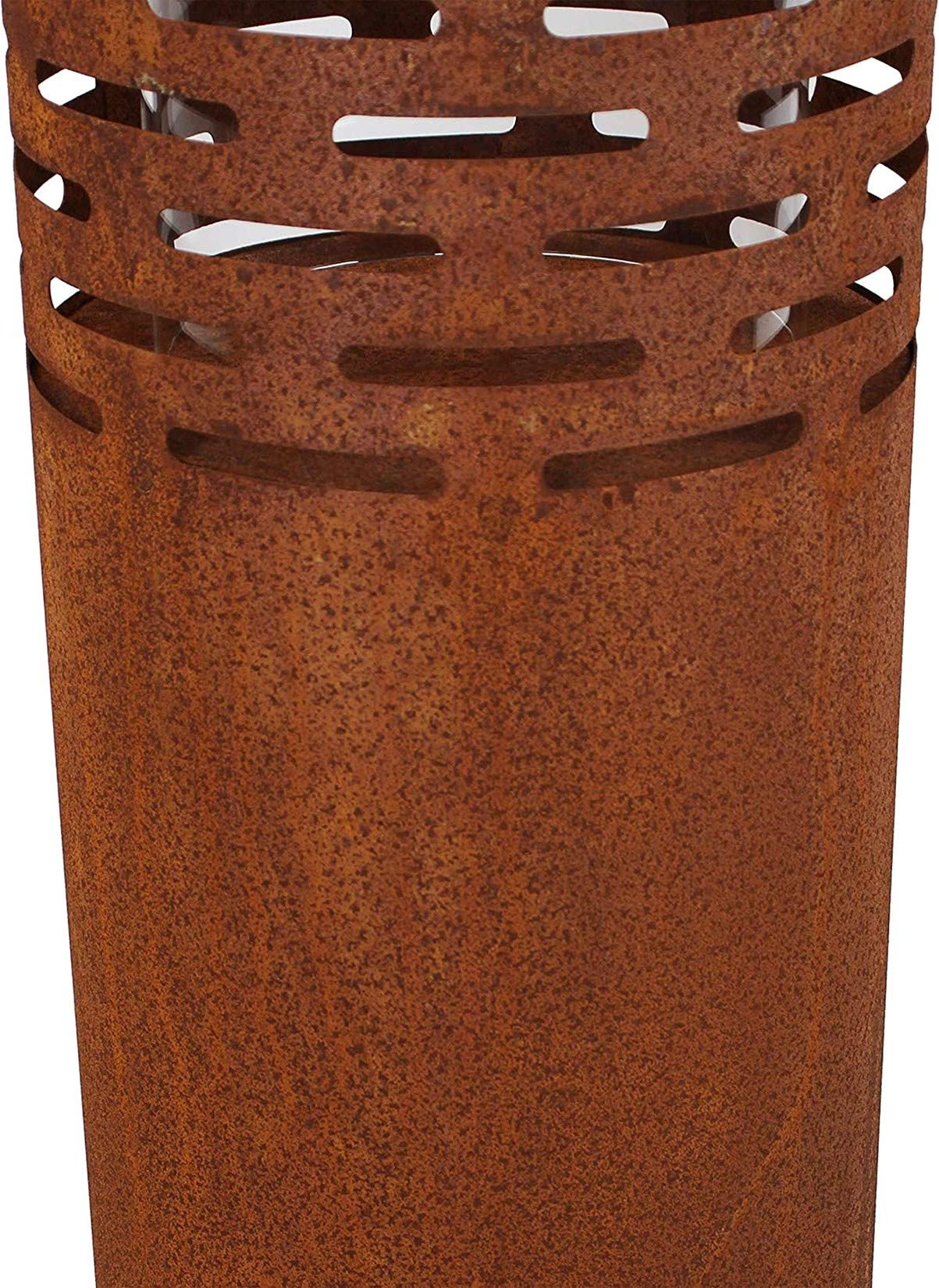 2X Windlichtsäule Rostäule aus Metall im Rost Design, 75 + 95 cm hoch | Garten-Laterne, Kerzenständer, Kerzenhalter, Dekosäule mit Kerzenglas, Metallsäule, Kerzensäule, Garten-Deko für Draußen