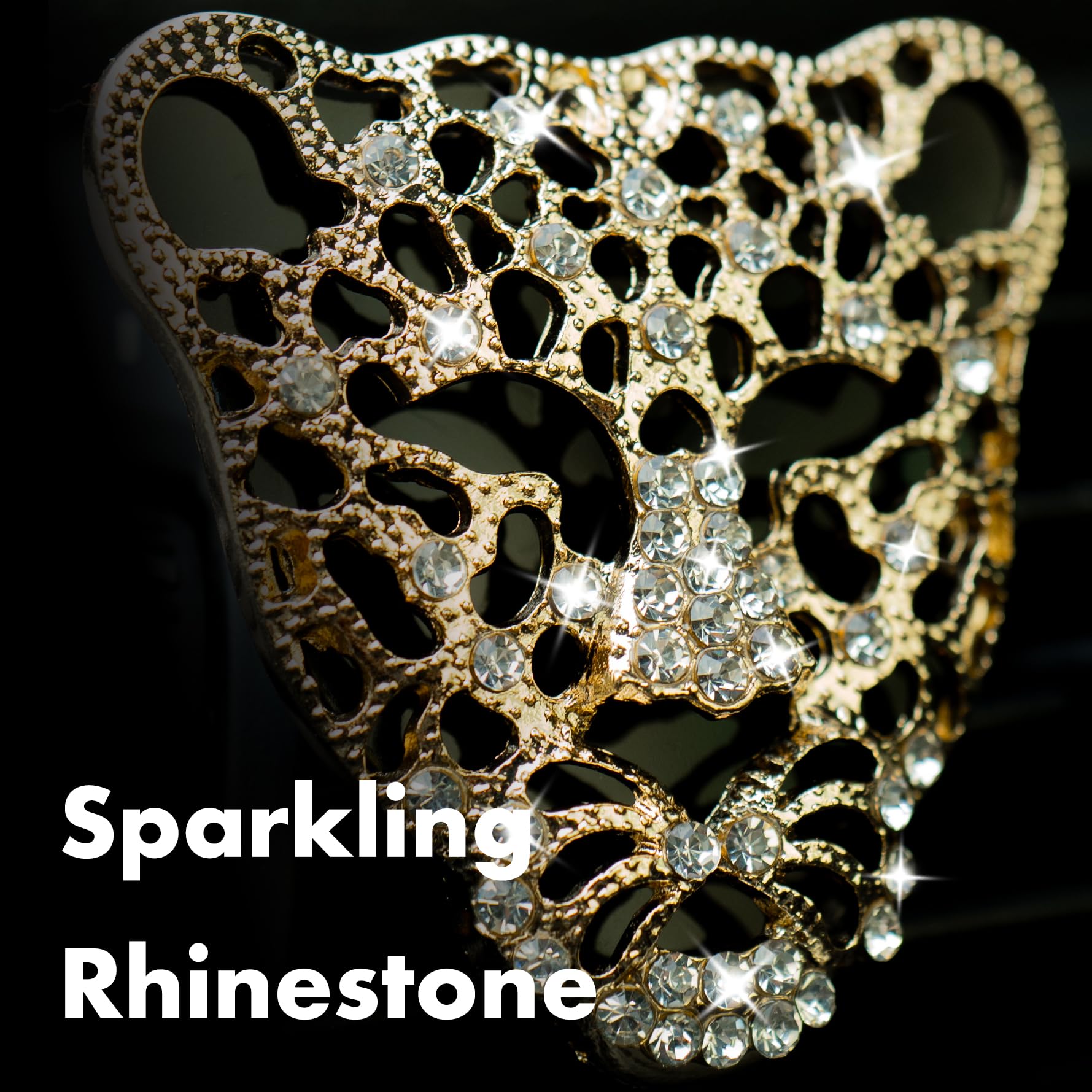 ADR. Bling Leopard Lufterfrischer-Clip für Auto-Innendekoration, Zubehör (Gold)