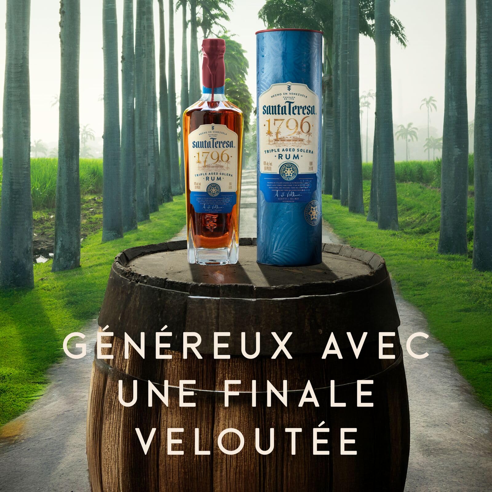 Santa Teresa 1796 Triple Aged Solera Rum, 40 % vol., 70 cl / 700 ml, Rhum ambré vénézuélien d’exception, issu d’un domaine unique et affiné dans des fûts de chêne