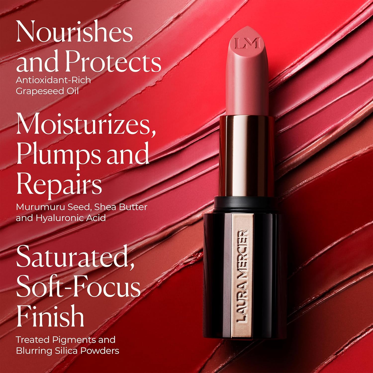 Laura Mercier Caviar Hydra Crème Lipstick, 16HR Hydration and Lip Barrier Repair, All Day Wear, Plumping, Smudge- & Fade-proof, Creamy Satin Finish, Infused with Hyaluronic Acid - Image 6