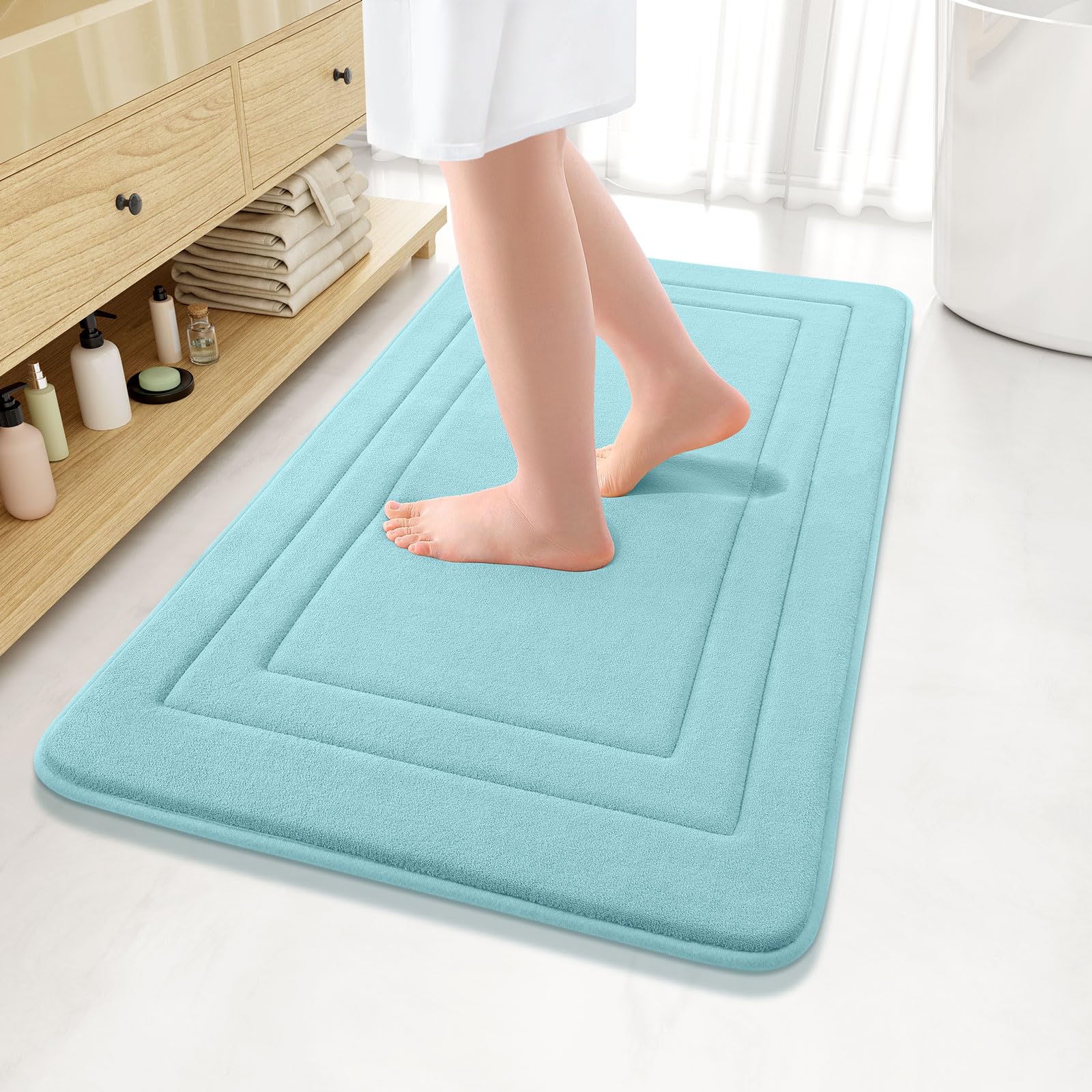 Arotive Memory Foam Bathroom Rug Mat 36x24, Ultra Soft and Absorbent Bath Mat, Machine Wash Dry, Comfortable Bath Rug Carpet for Bathroom Floor, Tub