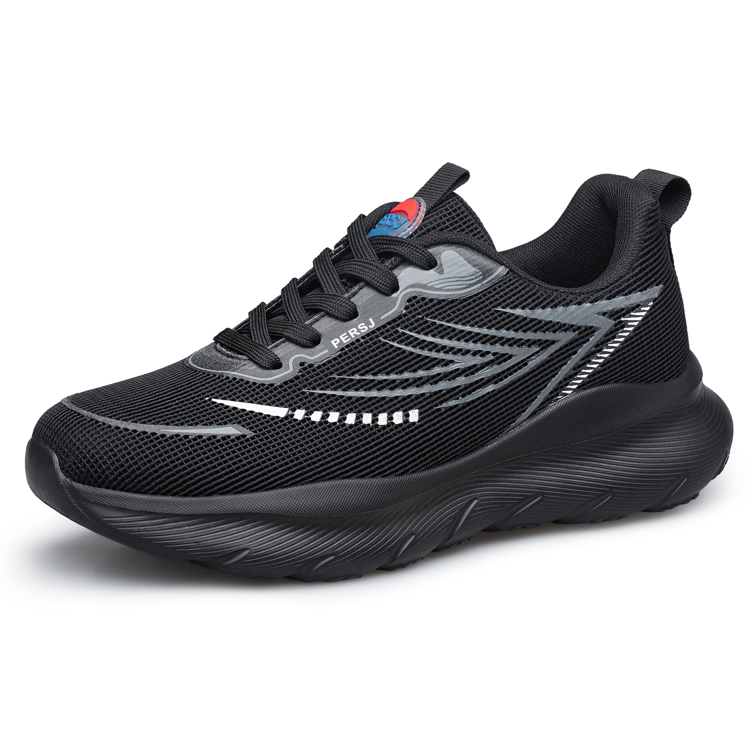 AFB Unisex Running Shoes Women Men Walking Tennis Sports Lightweight Arch Support Luminous Sneakers Black 9Women 8 Men