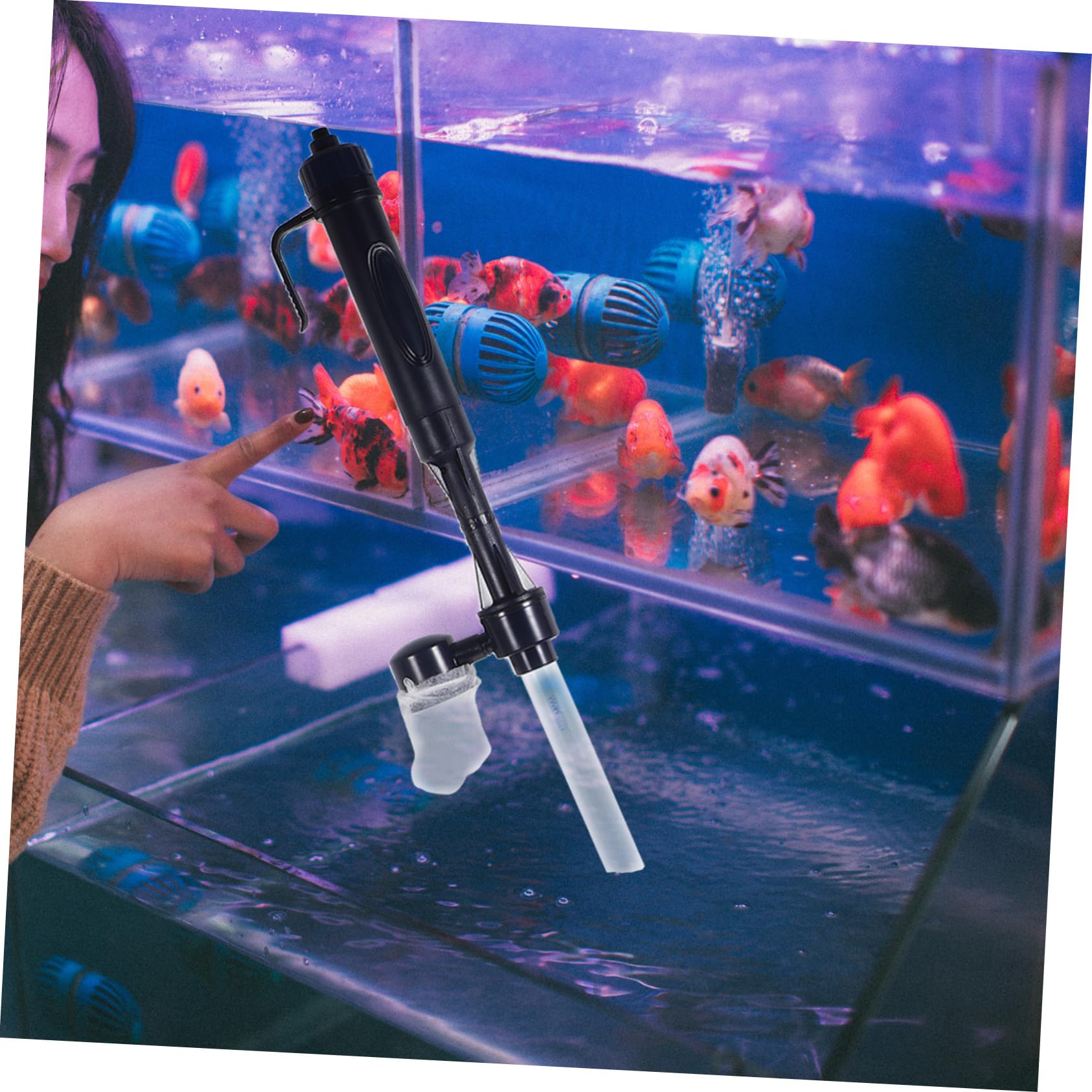 minkissy Limpiador eléctrico para acuarios, limpiador de grava, esponja de filtro de agua, 2 unidades