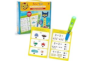 Educational Insights Hot Dots Pete The Cat Kindergarten Reading & Math Workbook:...