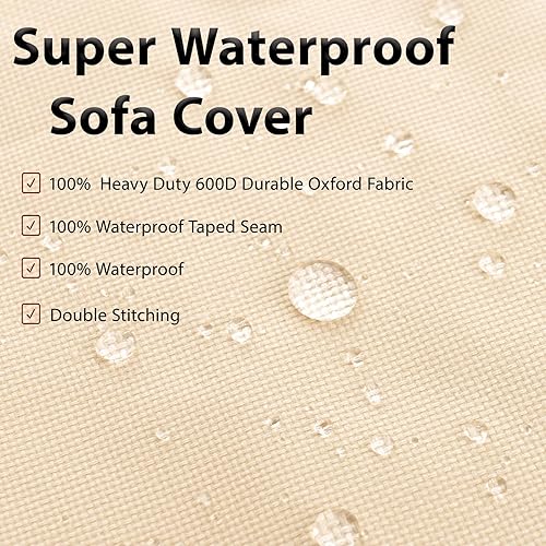 Miniatura 7 de Funda modular para patio al aire libre, fundas para muebles de patio al aire libre, impermeables, antidesgarros, anti-UV, 600D, funda de sofá
