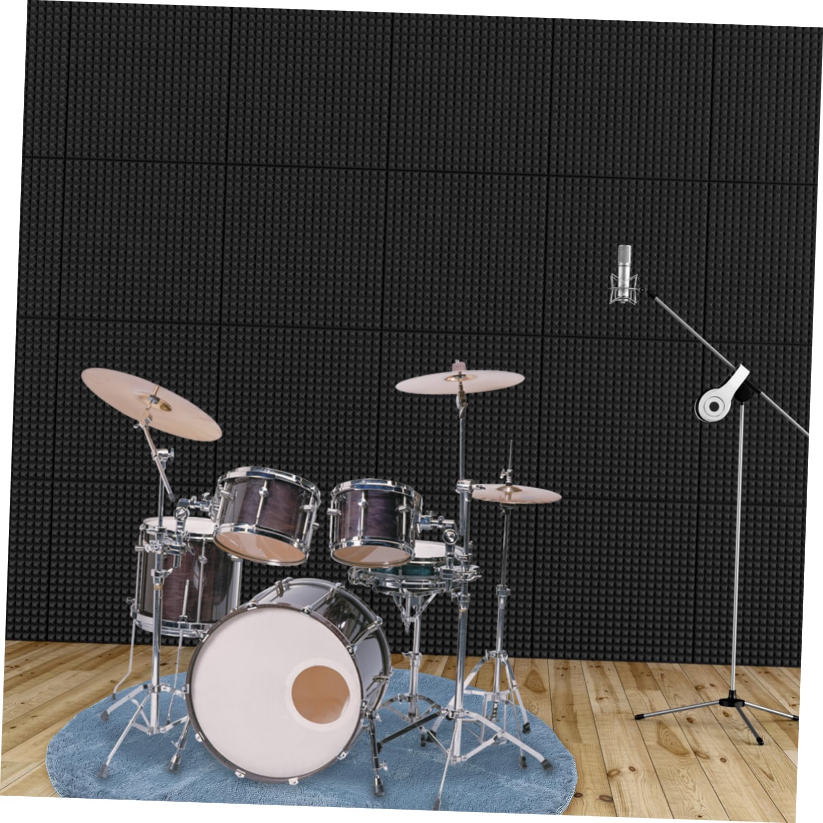 BESPORTBLE Tappeti Fonoassorbenti in Materiale Di Pannello Acustico Per Decorazioni Di Interni Tappetino Antiscivolo Per Casa Negozio Ristorante