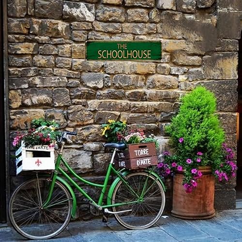 Miniatura 2 de Letrero de metal vintage con texto en inglés "The Schoolhouse", de 4 x 16 pulgadas, letrero de calle para el hogar, restaurante, bar, cafetería,