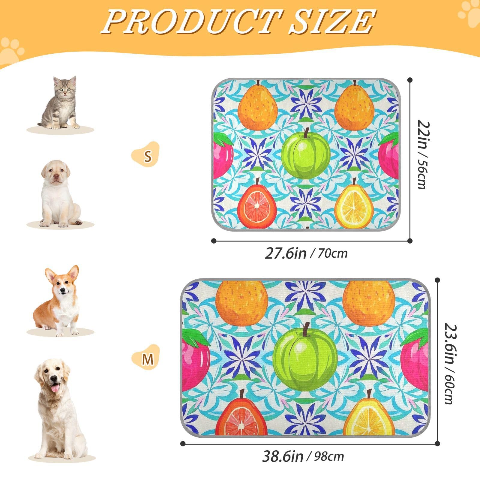 siphylline Summer Fruit Style Floral Fashion Summer Cooling Blankets for Medium Dogs Self Cooling cat beds for Indoor Cats for s Indoor Cats cat Accessories cama Fria para perro S