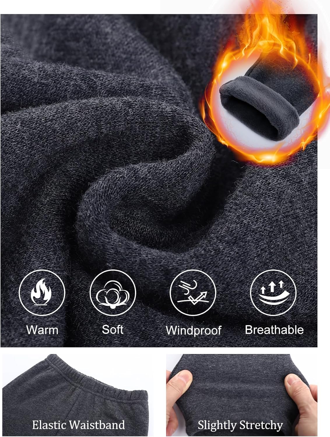 Girls Fleece Lined Leggings Kids Warm Fleece Leggings Winter Thick Full Length Thermal Pants 6-12 Years - Image 3