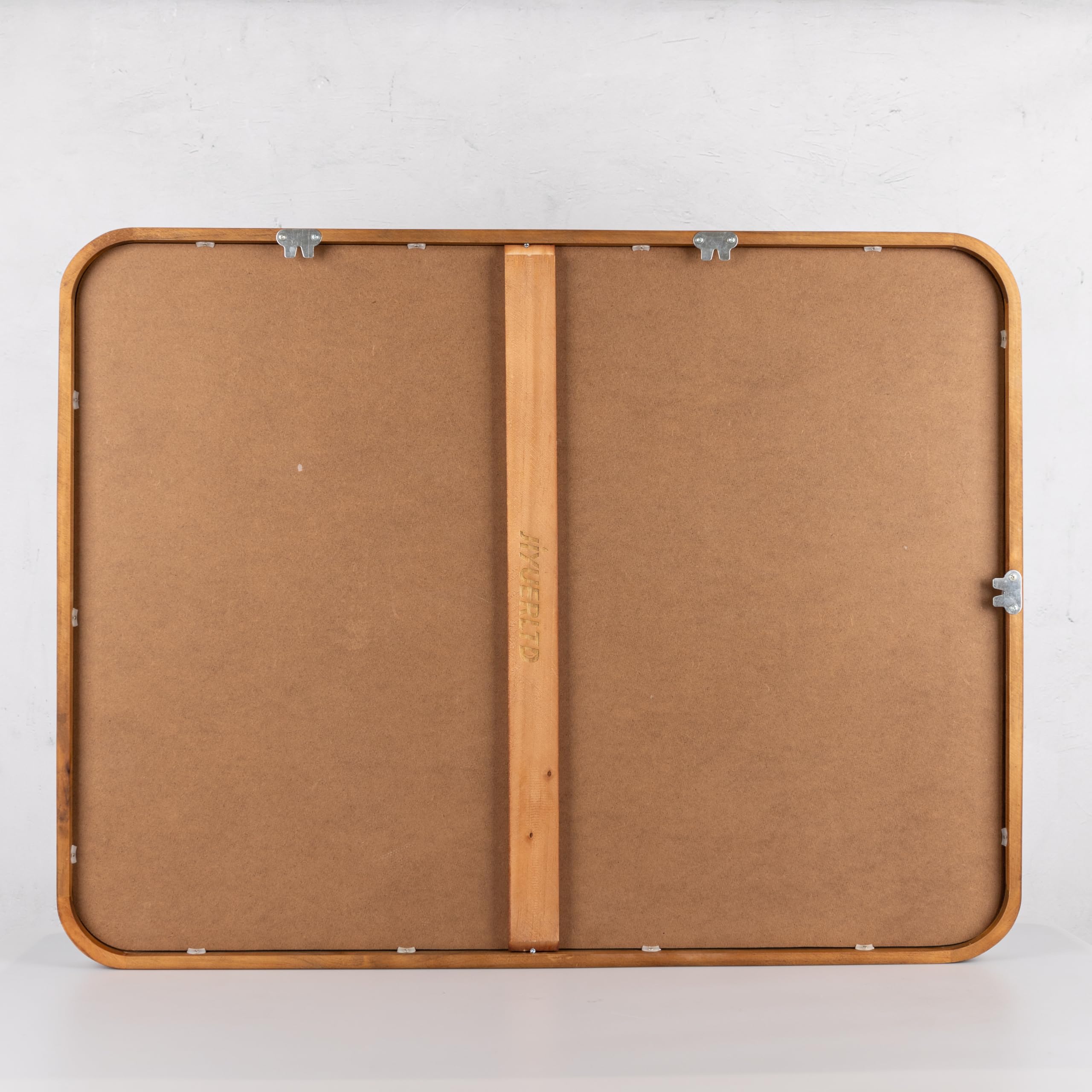 Miroir Mural Rond JIYUERLTD Cadre Bois Marron Small 35cm - Décoratif Salle De Bain Entrée Salon Chambre