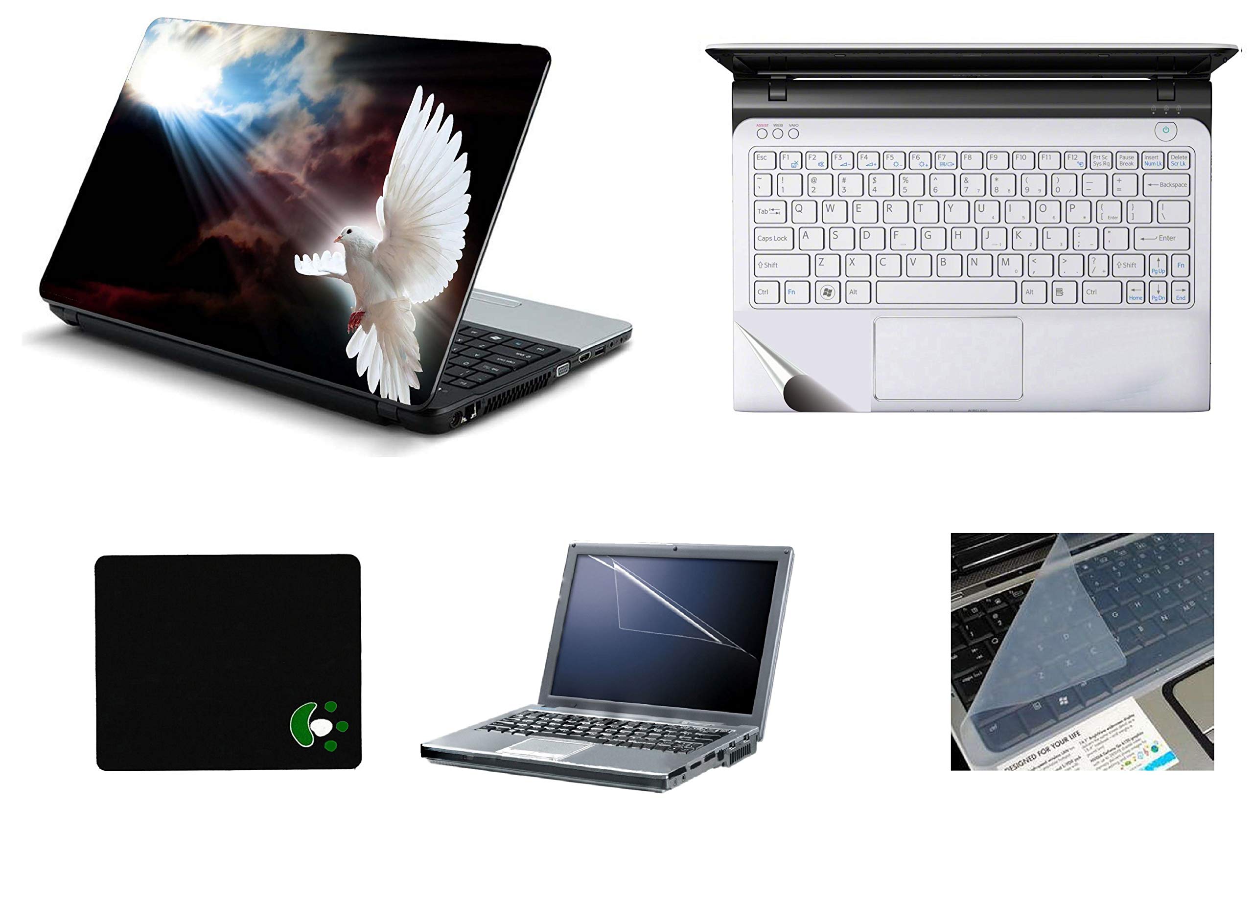 StickerKing5in1 Laptop Accessories Combo 15.6 Inch White Bird Laptop Skins Stickers, Screen Guard, Key Guard, Mouse Pad and Palmrest Skin for HP-DELL-Lenovo-Asus-Acer Laptops || Notebooks (B08NSTC8X6) Amazon Price History, Amazon Price Tracker
