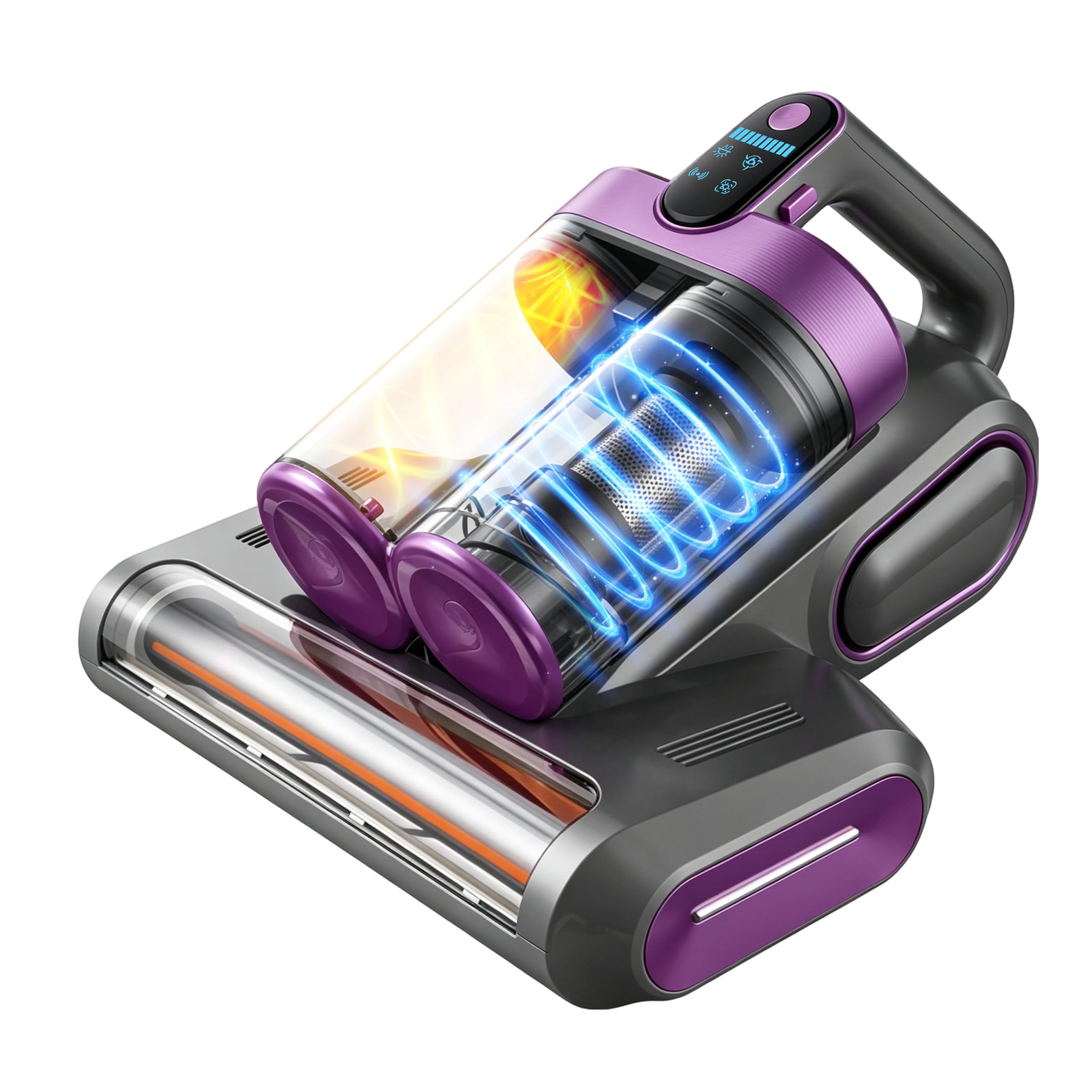 Elecbee Kabelloser Milbensauger für Matratzen, Milbensauger mit UV Licht, Milbenstaubsauger LED-Anzeige, Matratzensauger Ultraschall-Technik, Handstaubsauger für Matratze Sofa Teppichboden