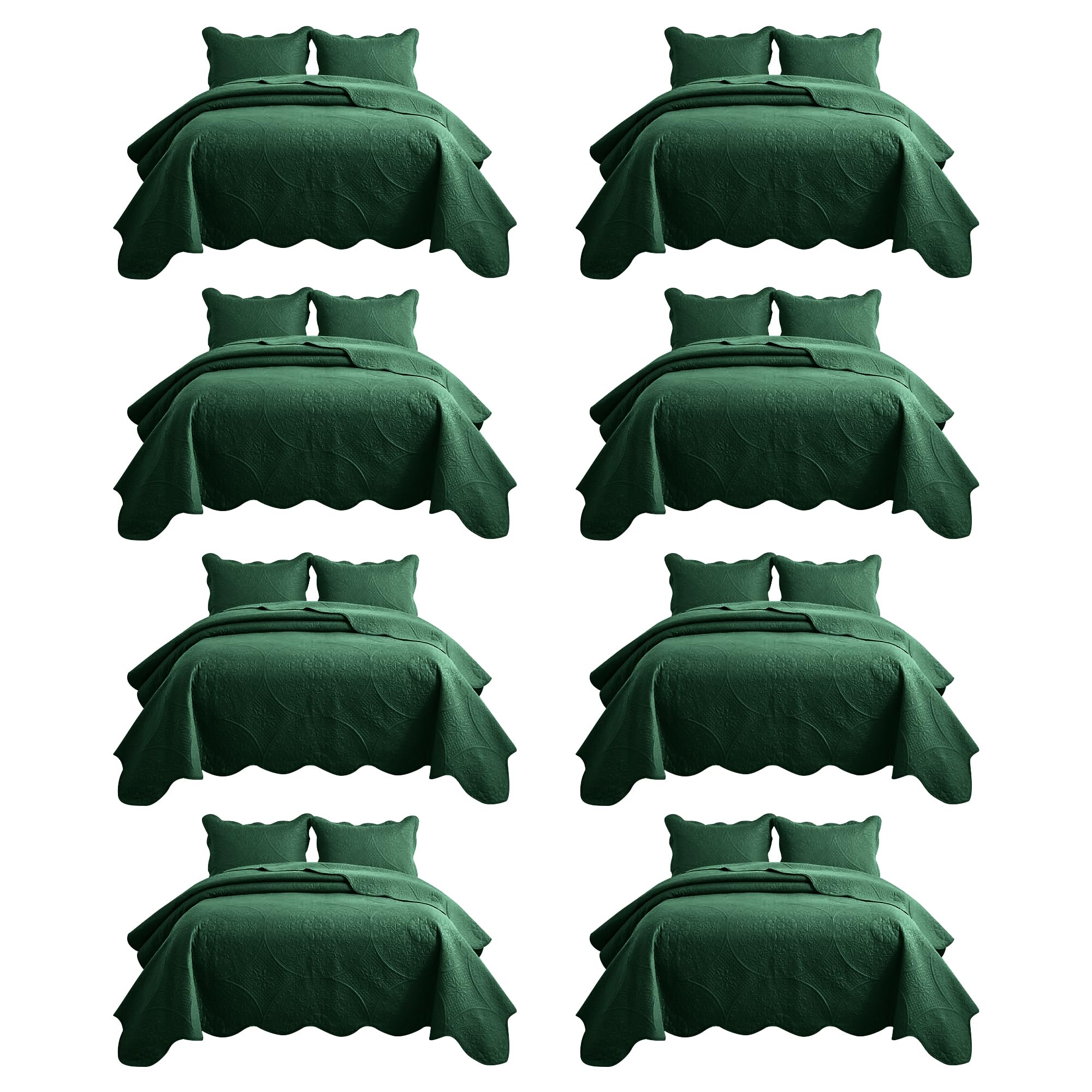 IR Imperial Rooms King Quilt Emerald Floral 8 Pack Hotel Guest Bedroom
