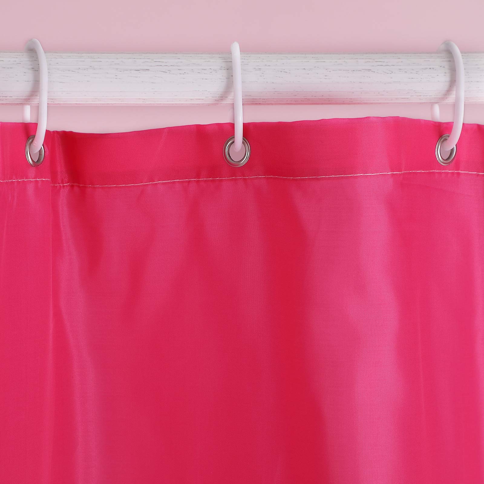 Wehome Cortinas de baño de tela repelente al agua para uso doméstico y hotelero, cortina de ducha o forro, 72 x 72 pulgadas (rojo romántico)