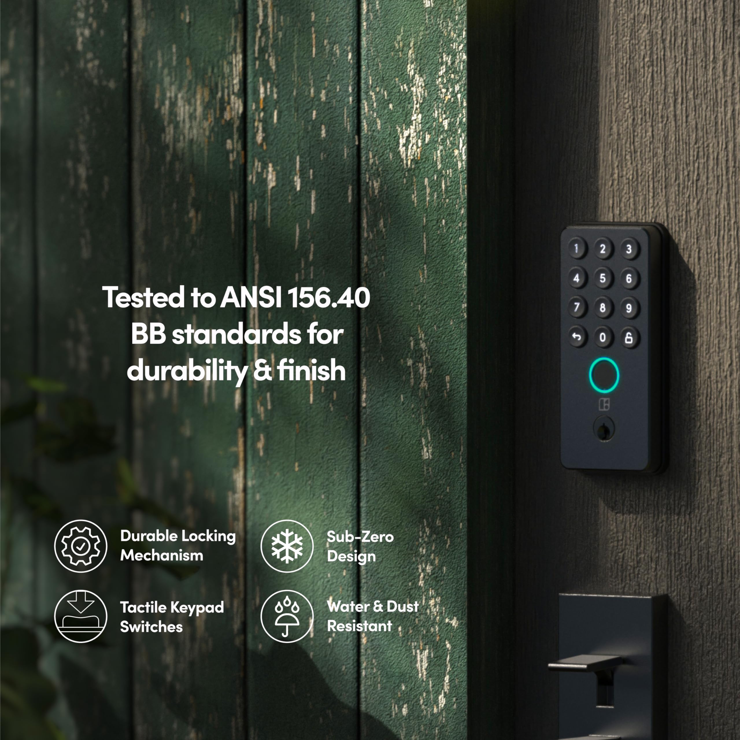 igloohome (New!) Deadbolt Go Smart Lock w/Fingerprint, Digital Keys, Remote PIN Codes, WiFi Bridge (Sold Separately) - Tested to ANSI Standards, Easy to Install (Matte Black)