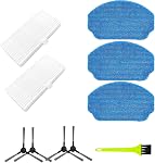 Replacement Parts for MAMNV BR150/BR151, for ZCWA BR150/BR151, for MANVINS G20, for ONSON BR150/BR151 2-in-1 Robot Vacuum and Mop Combo Accessories, 4 Side Brush, 2 Hepa Filters, 3 Mop Pads