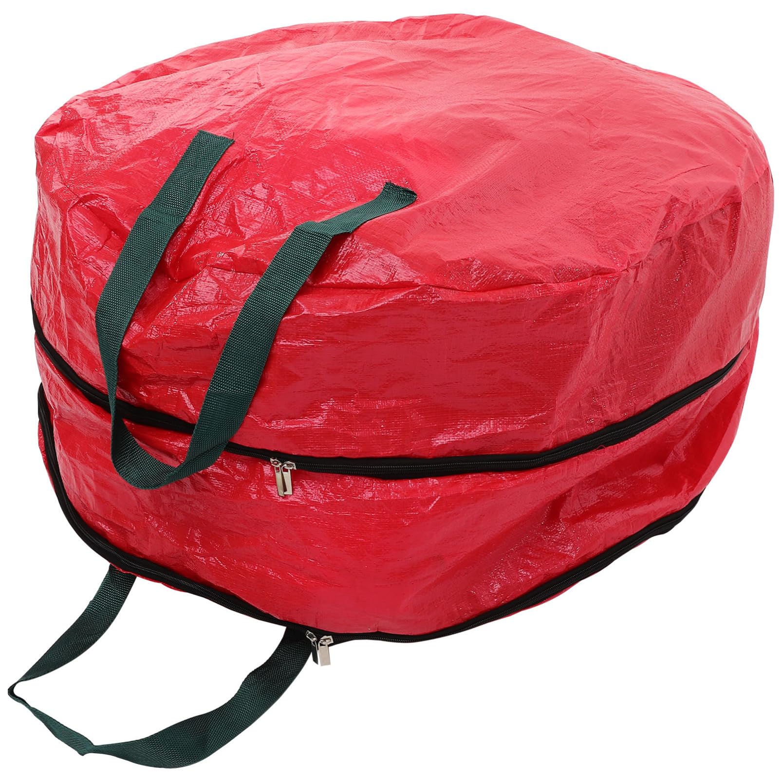 BRIGHTFUFU Artificial Wreath Storage Bag Christmas Decorations Organizer Large Round Bag Double Layered Garland Holder