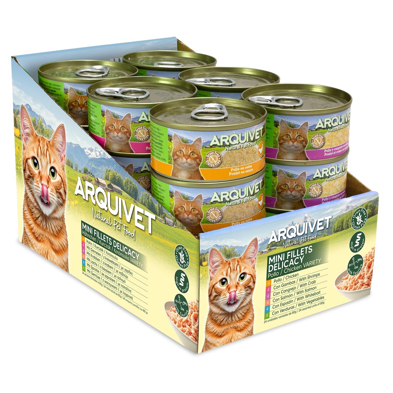 Variety Pack 24 latas de Pollo con 6 Recetas Diferentes - Chicken Mini Fillets 80g