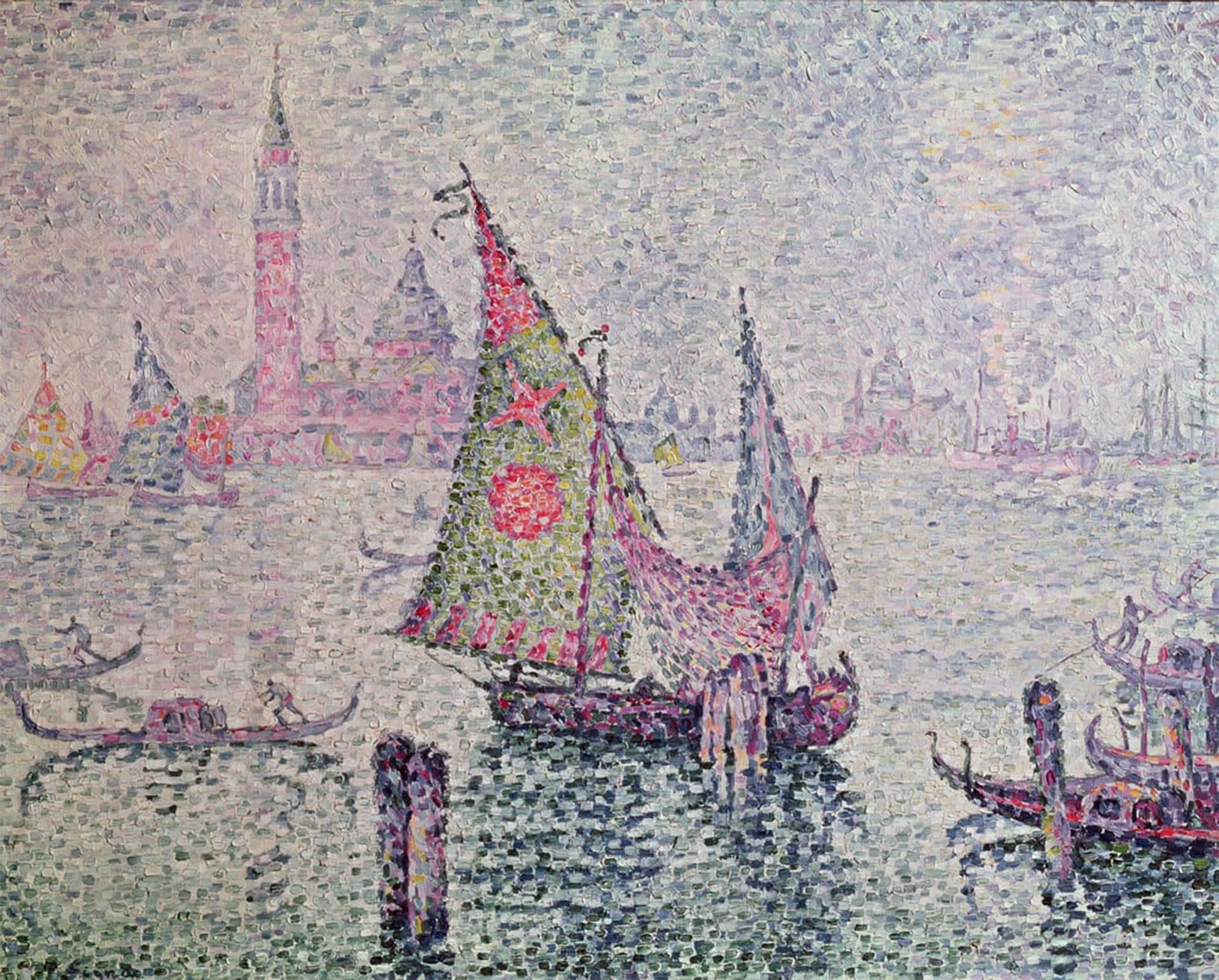 POSTERIIk Vintage Print Pop Art Landscape Artwork the Green Sail by Paul Signac Art Prints for Office Home Decor 60x90cm